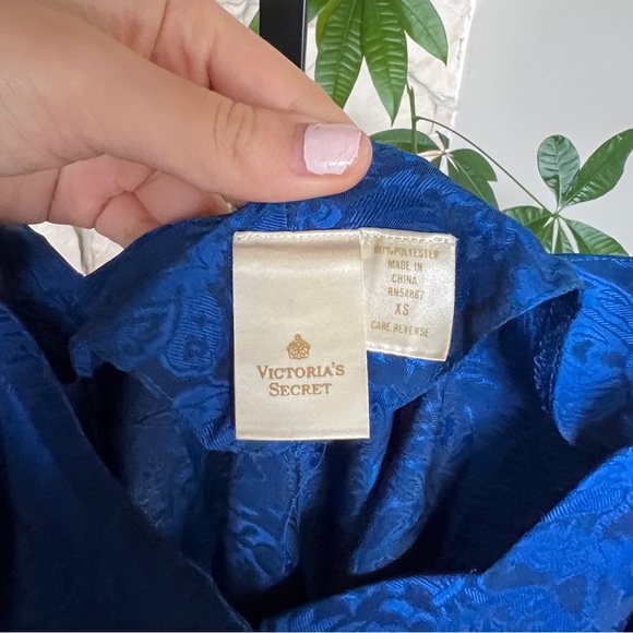 80s Vintage Victoria’s Secret Royal Blue Nightgown Slip Dress XSmall - Picture 3 of 5